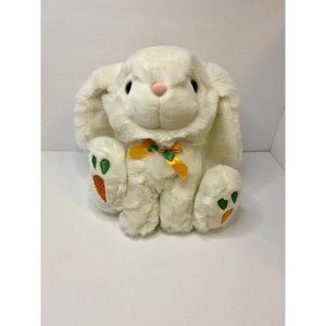 Mty International Bunny Rabbit Plush White‎ Carrots Bow Stuffed Animal Easter